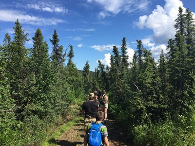Wounded veterans and family members walked the Wickersham Dome Trail of Alaska's White Mountains as part of a challenge series set to last through fall.