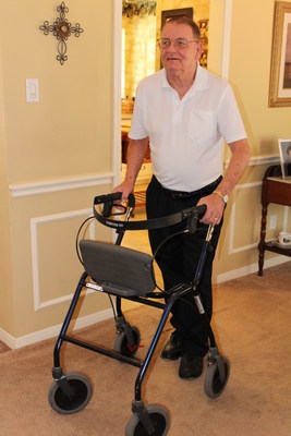 Gregory Gedovin, 70, walks around his Houston home. His Medicare Advantage health plan, WellCare of Texas, sent a nurse to his home to help him get orthotics to improve his gait and reduce his fall risk, assist with his medication regime, and check in to make sure he was attending physical therapy to regain his strength. The nurse also helped him find a new primary care physician.