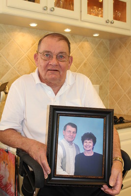 Gregory Gedovin, 70, holds a photo of himself and his wife Joyce. He was her caretaker for three years until she lost her battle with Alzheimer's in February. As is often the case, he neglected his health as he focused on hers. WellCare of Texas nurse Michelle Cooper provided the support he needed during his difficult transition to widower and helped him get back on the road to health.