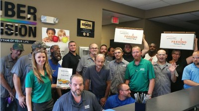 Caliber Collision associates and friends celebrate the success of the company's 5th annual Rhythm Restoration Food Drive that raised over $334,000 and collected thousands of pounds of food, resulting in a record 3.1 million meals for 37 food banks across the country