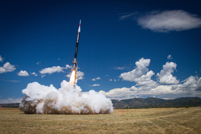 The Future Heavy rocket, built by interns across ULA, blasts off from Fort Carson, Colorado, carrying payloads built by interns at Ball Aerospace as well as K-12 students from across Colorado. At 50 feet tall, the ULA intern-built Future Heavy is the largest sport rocket ever to launch in the world.