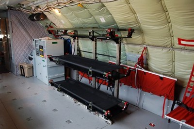 LifePort Stanchion Litter System installed in the KC-135R.