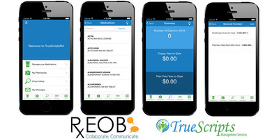 The TrueScriptsRx mobile application incorporates selected modules from RxEOB's innovative personal mobile pharmacy benefits application, emWellics(r), and is designed to help members save on their medication.