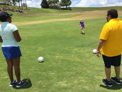 Veterans recently played a game of footgolf with Wounded Warrior Project in Orlando, Florida on a hot summer day.
