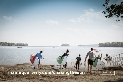 The six adventurers get ready to try stand up paddle boarding.