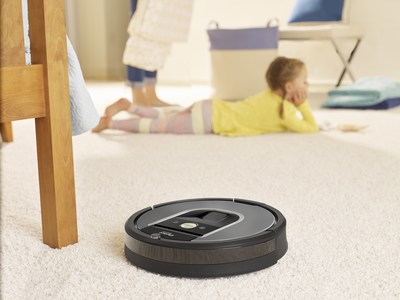 iRobot Roomba 960 Vacuuming Robot helps keep floors cleaner throughout the entire home with intelligent visual navigation, iRobot HOME App control, and 5x the air power over previous generation Roomba vacuum cleaners.