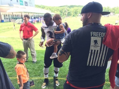 Veterans and family members were invited to M&T Bank Stadium for day two of the Baltimore Ravens' training camp as part of a Wounded Warrior Project gathering.
