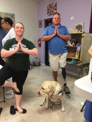 Injured veterans recently took a yoga class with Wounded Warrior Project in Montclair, Virginia. The class focused on techniques for deeper sleep and stress relief.