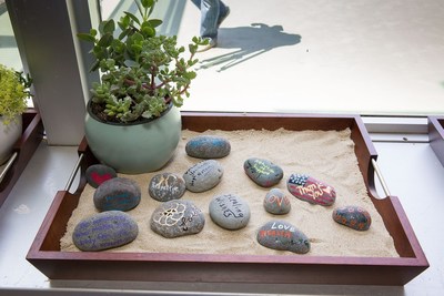 UCLA Health's Operation Mend uses healing arts to help veterans deal with post-traumatic stress disorder. These healing rocks have inspirational messages for future warriors who receive treatment through Warrior Care Network.