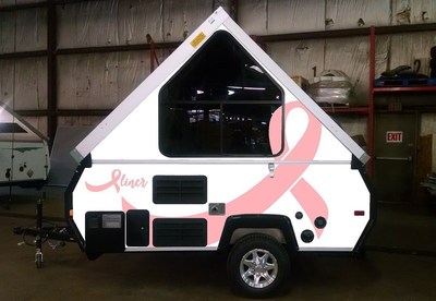 2017 Aliner Pink on White Breast Cancer Awareness Camping Trailer