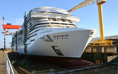 MSC Meraviglia, MSC Cruises next generation mega-ship, prior to the float out ceremony at STX France.