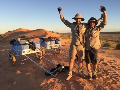 COPELAND (LEFT) AND GEORGE AFTER ASCENDING "BIG RED", THEIR FINAL DUNE AND THE SIMPSON'S TALLEST
