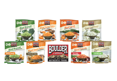 BOULDER CANYON(R) JUMPS FROM SNACK TO FROZEN FOOD AISLE TO INTRODUCE MICROWAVE-READY, GRAIN-FREE RICED VEGETABLE LINE - Clean Food Innovators Advance the Vegetable Rice Category with Sweet Potato, Broccoli, Carrot, Cauliflower and Seasoned Varieties.