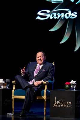 Chairman and CEO of Las Vegas Sands Corp. and Sands China Ltd. Mr. Sheldon G. Adelson participates in a Q&A session at a press conference Tuesday in Macao for the grand opening of the company’s newest integrated resort on the Cotai Strip, The Parisian Macao.