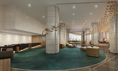 The redesigned lobby, including a hand-crafted ceiling installation by local artist Kaili Chun, will offer areas to socialize, rest, shop and dine.