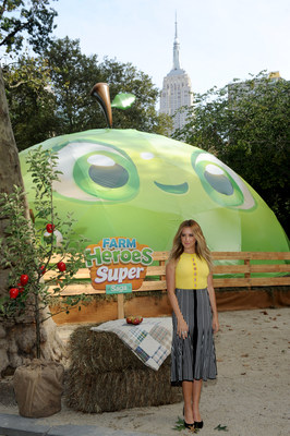 Ashley Tisdale, actress, producer and entrepreneur celebrates the launch of King's Farm Heroes Super Saga mobile game in the iconic Madison Square Park with the first Interactive Urban Orchard on Tuesday, Sept. 21, 2016 in New York.