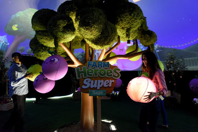 King Digital Entertainment celebrates the newly launched Farm Heroes Super Saga with the First Interactive Urban Orchard in the heart of New York's Madison Square Park with an Apple 'Super Cropsie' on Wednesday, Sept. 21, 2016 in New York City.