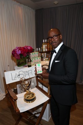 Actor Courtney B. Vance, recipient of the the award for outstanding lead actor in a limited series or a movie for "The People v. O.J. Simpson: American Crime Story" with L.A. Star Greens Perfect 10 organic Superfood.