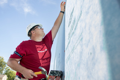 Bank of America employees will work alongside Habitat homeowners in eight countries to build strength, stability and self-reliance through shelter during the Global Build.