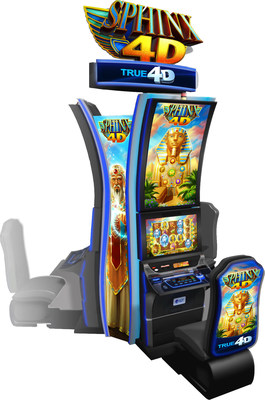IGT's SPHINX 4D(TM) game on the CrystalCurve(TM) TRUE 4D(TM) cabinet
