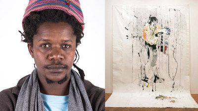 Gareth Nyandoro, from Zimbabwe, won the Emerging Voices art award.