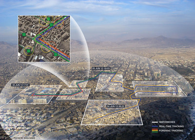 When operated in collaboration with Multi-Spectral Targeting System, the wide-area motion imagery sensor can detect, track and cross-cue multiple vehicles and dismounts moving over an entire city-sized area providing unprecedented elements of situational awareness for the combined Raytheon/Logos multi-INT system.