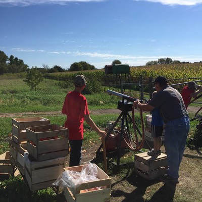 Injured veterans and family members joined Wounded Warrior Project for a day of fall fun at Apple Jack Orchards. Activities included launching apples from a fruit cannon.