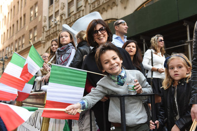 Floats travel up Fifth Avenue in New York City's Columbus Day Parade