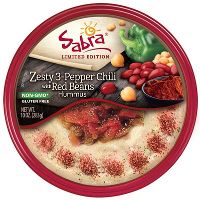 Sabra Introduces New Zesty 3-Pepper Chili with Red Beans Hummus.