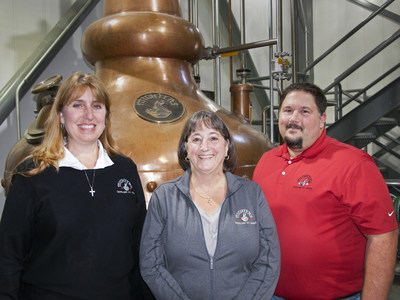 (From left to right) Andrea Wilson, Michter's Master of Maturation & Vice President - General Manager, Pamela Heilmann, Michter's Master Distiller & Vice President - Production, and Dan McKee, Michter's Distiller