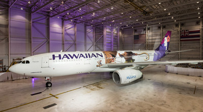 Hawaiian Airlines today revealed the first of three "Moana"-themed planes at its home base at Honolulu International Airport (HNL).