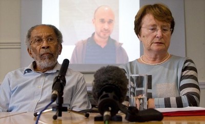 Michael's parents pictured at press conference in London.