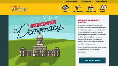 Project V.O.T.E., a Texas Secretary of State's Office program to help educate students about the democratic process and become knowledgeable, responsible voters, is launching a new website and features in advance of the Nov. 8 general election, including a mock presidential election for young Texans.