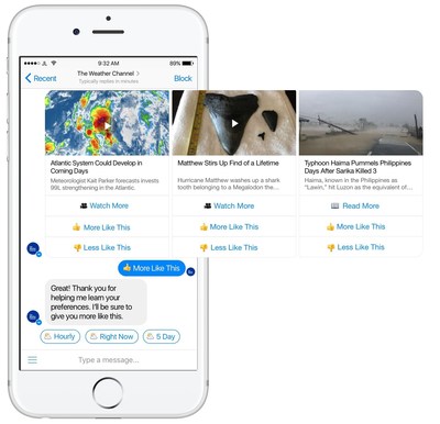 The Weather Channel bot for Messenger