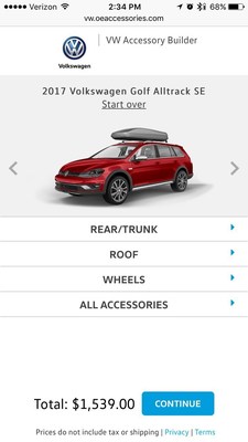 The VWaccessoriesbuilder.com system will be provided to all Volkswagen dealers and feature specific pricing and installation information. It is mobile-responsive.