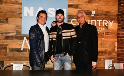 Scott Borchetta (L), Founder, President and CEO of Big Machine Label Group, flanks NASH Next 2016 Challenge winner, Country singer Todd O'Neill, with Mike McVay (R), SVP, Content and Programming, Cumulus Media and Westwood One, at Mercy Lounge in Nashville on Tuesday, October 25, 2016.