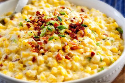 Slow Cooker Creamed Corn with Ricotta, Rosemary and Bacon