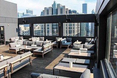 The Cambria Chicago Magnificent Mile features one of the highest rooftop lounges in the city, 52Eighty.