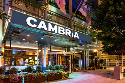 Street view of the newly converted Cambria Chicago Magnificent Mile, located at 166 East Superior Street in the Streeterville neighborhood.