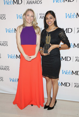 Sarah Wynter and WebMD Health Hero Prodigy Award recipient Trisha Prabhu attend the 2016 WebMD Health Heroes Awards on November 3, 2016 in New York City.