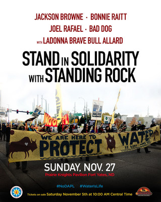 Jackson Browne And Bonnie Raitt Benefit Concert At Standing Rock To Stand In Solidarity With Standing Rock - Sunday, November 27, 2016 at Prairie Knights Pavilion in Fort Yates, ND