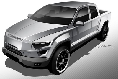 Concept of Workhorse W-15 Electric Pickup Truck with Extended Range