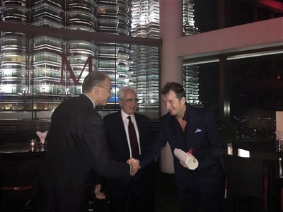 Italian ambassador to Malaysia, HE Mario Sammartino, and former Prime Minister of Italy, Enrico Letta, presenting the Cavaliere dell'Ordine Della Stella D'Italia to Modesto Marini, Founder of The Marini's Group.
