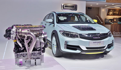Qoros display car with the QamFree engine debuted at Beijing Auto Show in April, 2016.
