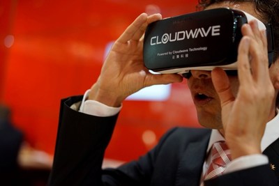 Swiss Asia Pacific Marketing Director is experiencing Cloudwave VR contents