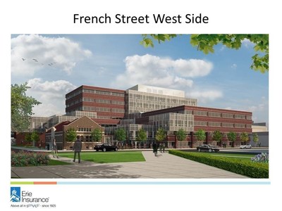 Erie Insurance will build a seven-story, 346,000 square foot, LEED-certified office complex on its existing home office campus in downtown Erie, Pa. Construction is expected to begin in spring 2017 and last about three years.