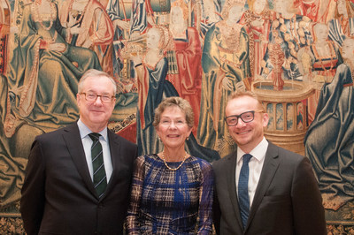(Left to Right): Bank of America Vice-Chairman Terry Laughlin, The Frick Pittsburgh Board of Trustees Chair Cary Reed, and Frick Director Robin Nicholson. The Frick Pittsburgh will receive a Bank of America 2016 Art Conservation Project grant for the conservation of three early-16th-century European tapestries in its collection.
