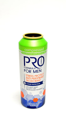 Ball's Tesco Pro Formula for Men Compressed aluminum aerosol can won a Gold "Can of the Year" honor for sustainability.