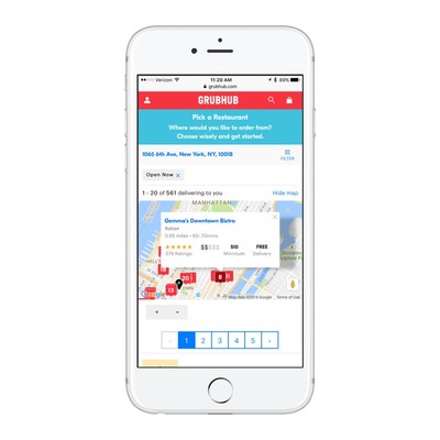 Map Based Search Feature on Grubhub Mobile Web