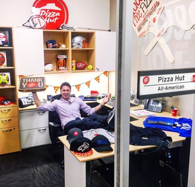 Pizza Hut All-American Jason Fisher in his office